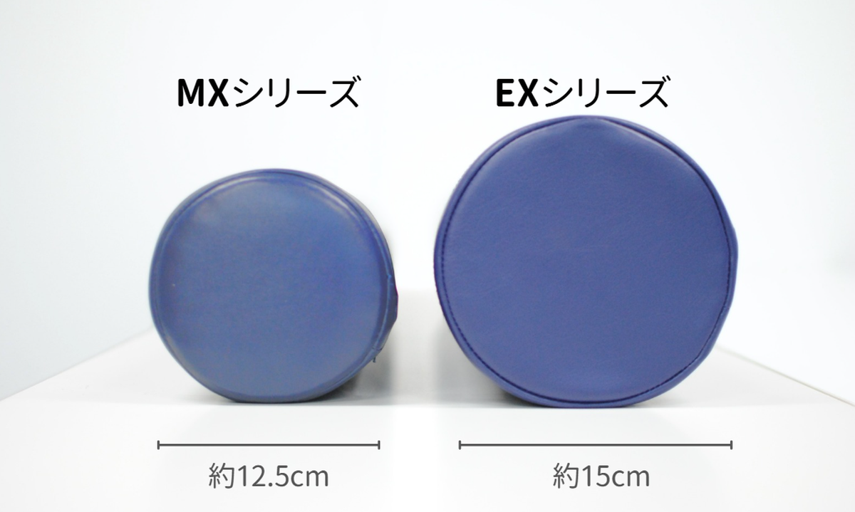 ストレッチポールMXとEXの太さの比較